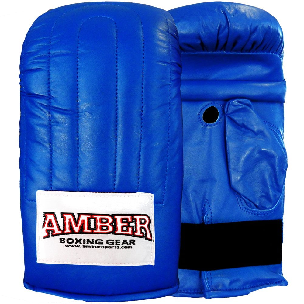 Premium Training Bag Gloves – Quality Leather, Cushioned Support, Secure Fit, Versatile Use – Blue, Large