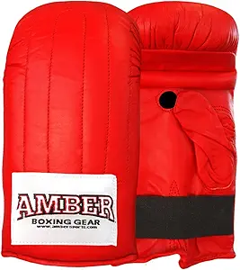 Premium Training Bag Gloves – Quality Leather, Cushioned Support, Secure Fit, Versatile Use – Red, Large