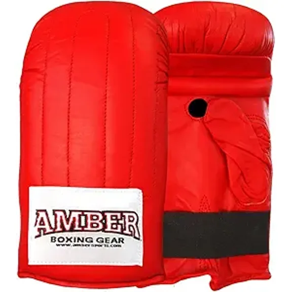 Premium Training Bag Gloves – Quality Leather, Cushioned Support, Secure Fit, Versatile Use – Red, Large