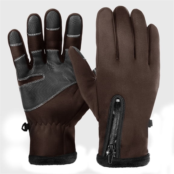 Extreme Cold Gloves, Waterproof & Insulated for Snow Shoveling, Hiking, Work & Subzero Temperature Protection Brown