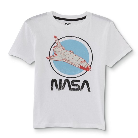 Extreme Concepts Boy's Short-Sleeve NASA Space Shuttle Graphic T-Shirt (White)