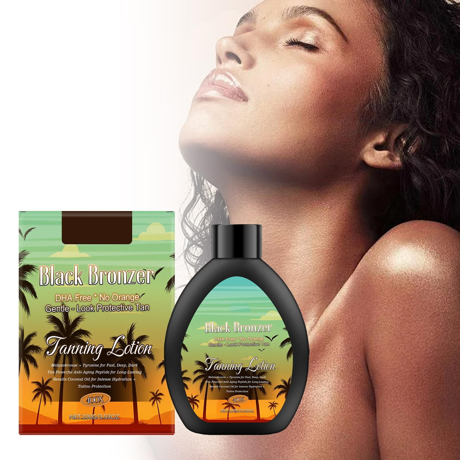 Extreme Dark Tanning Lotion Accelerator for Indoor Tanning Beds & Outdoor Sun Tan with Bronzer to Get Dark Fast Tan,Bronzing Tanning Lotion with Tattoo Protecting formula,DHA Free,13.5oz