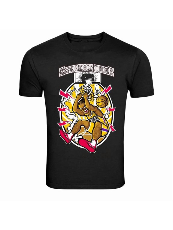 Extreme Dunk Basketball Slam Player Cartoon Sports Graphic Event T-Shirt, Size S-5XL