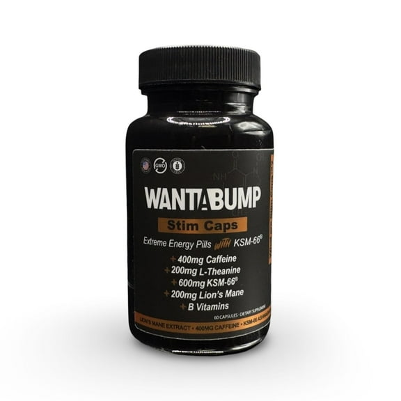 Extreme Energy Pills | 400mg Caffeine | 600mg Ashwagandha | 200mg Lions Mane | Increased Energy & Focus & Mood