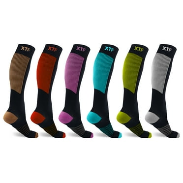 Bluemaple 6 Pack Copper Compression Socks for Women and Men Circulation ...