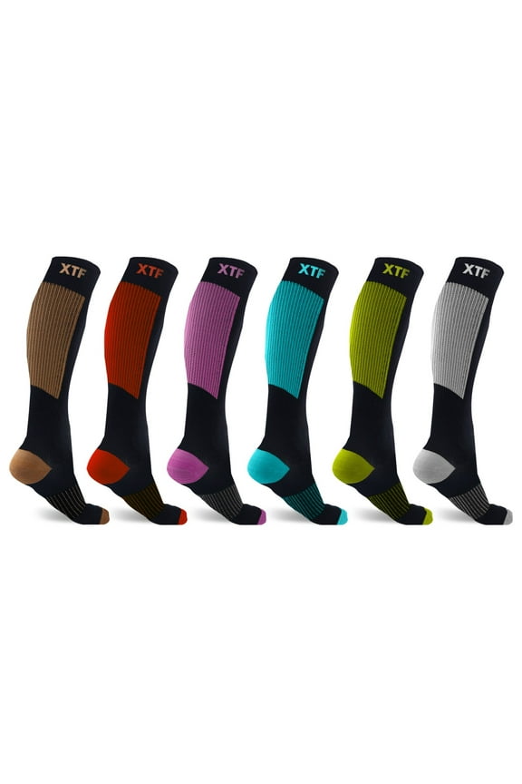 Copper Compression Socks for Men & Women, 6 Pairs