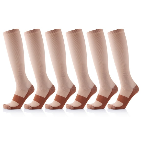 Extreme Fit Copper-Infused High-Energy Unisex Compression Socks, 6 Pack