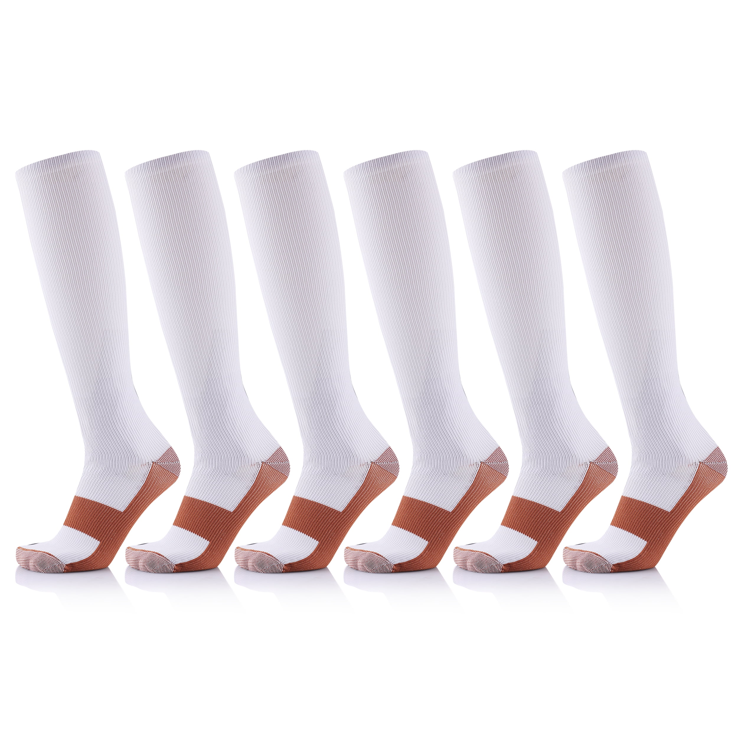 Extreme Fit Copper-Infused High-Energy Unisex Compression Socks, 6 Pack 