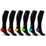 Extreme Fit High Energy Knee High Compression Socks for Men and Women, 6 Pack