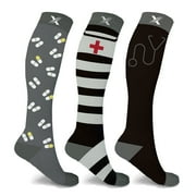 Extreme Fit Knee High Compression Socks for Men and Women - Medical Design - 3 Pack