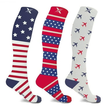 Extreme Fit Men's and Women's Breathable Running Compression Socks, Multicolor (3 Piece)