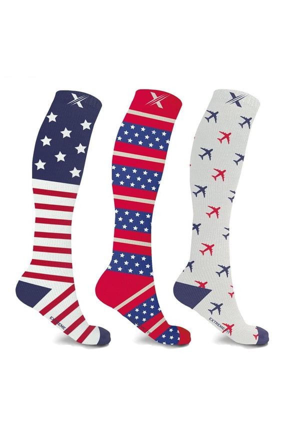 Men's and Women's Breathable Running Compression Socks, Multicolor (3 Piece)