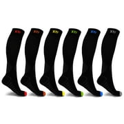 Extreme Fit Recovery Knee High Compression Socks for Men and Women, 6 Pack