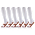 thumbnail image 1 of Extreme Fit Unisex Moisture Wicking Nylon Compression Socks, White (6 Pack), 1 of 3