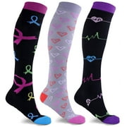 Extreme Fit Women's Compression Socks, 3 Pack - Made for nurses, travel, pregnancy, foot aches, and running