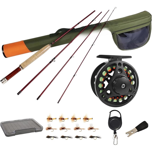 Extreme Fly Fishing Combo Kit 0/1/2/3/4/5/6 Weight Starter Fly Fishing Rod and Reel Kit Outfit with One Travel Case