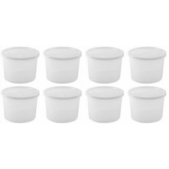 Extreme Freeze White Plastic and Polypropylene Food Storage Container 8 Count