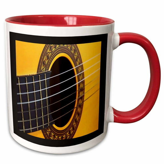 3drose, Extreme Guitar Closeup, 11oz Two-tone Red Mug