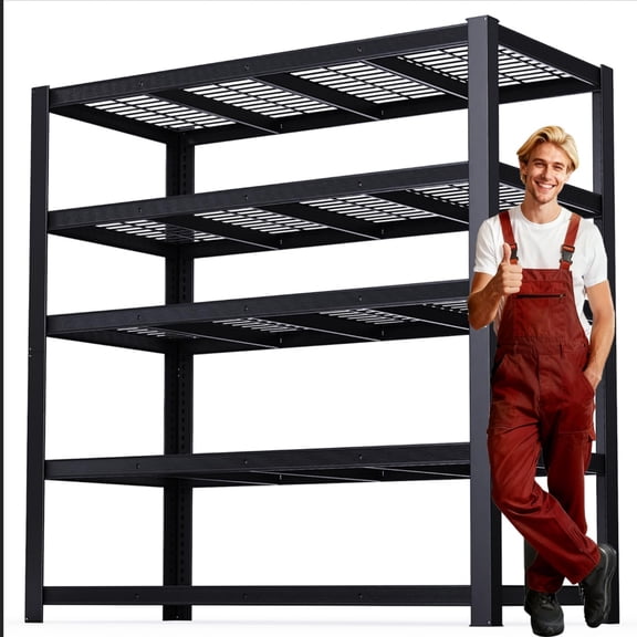 Extreme Heavy Duty 5-Tier Metal Storage Shelving Unit, 3050 lbs Capacity Industrial Rack, 84"H x 55"W x 24"D