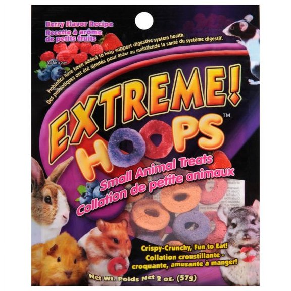 Extreme! Hoops Small Animal Treat, Berry Hoops, 2 oz