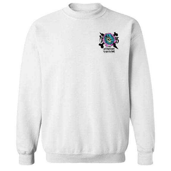 Extreme International Surf Logo Graphic White Men's Cotton Pullover Sweatshirt