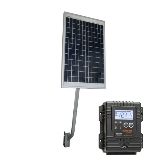 Extreme Max 3004.0665 12/24 Volt Solar Charging Station w/20W Solar Panel, Panel Arm, Digital Controller, and Wiring for Boats, Trolling Motors, Lifts, RV, Camping