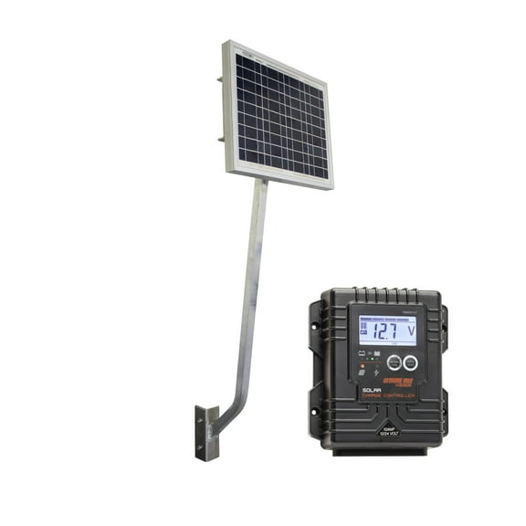 Extreme Max 3004.0669 12/24 Volt Solar Charging Station w/10W Solar Panel, Panel Arm, Digital Controller, and Wiring for Boats, Trolling Motors, Lifts, RV, Camping
