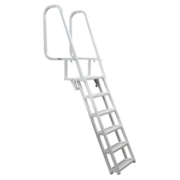 Extreme Max 3005.3919 Deluxe Flip-Up Dock Ladder with Welded Step Assembly - 6-Step
