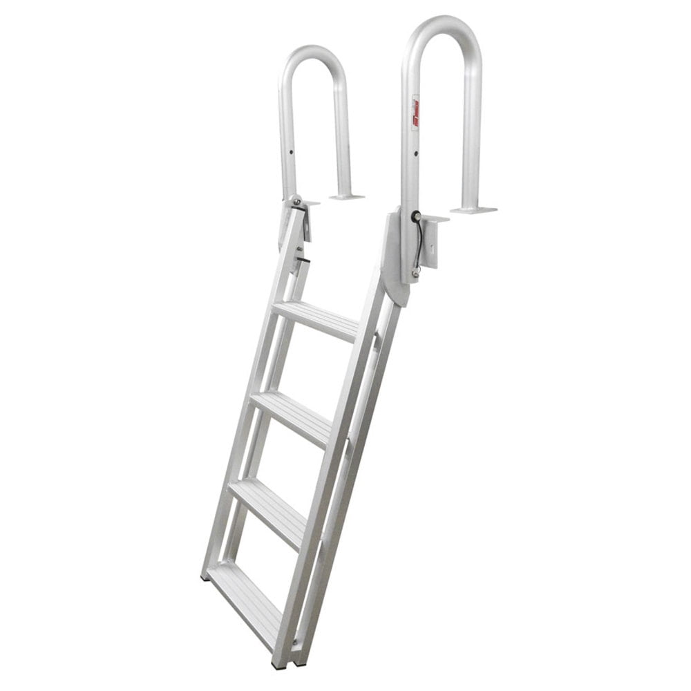 Heavy-Duty Aluminum Slanted Flip-Up Dock Ladder, 4-Step