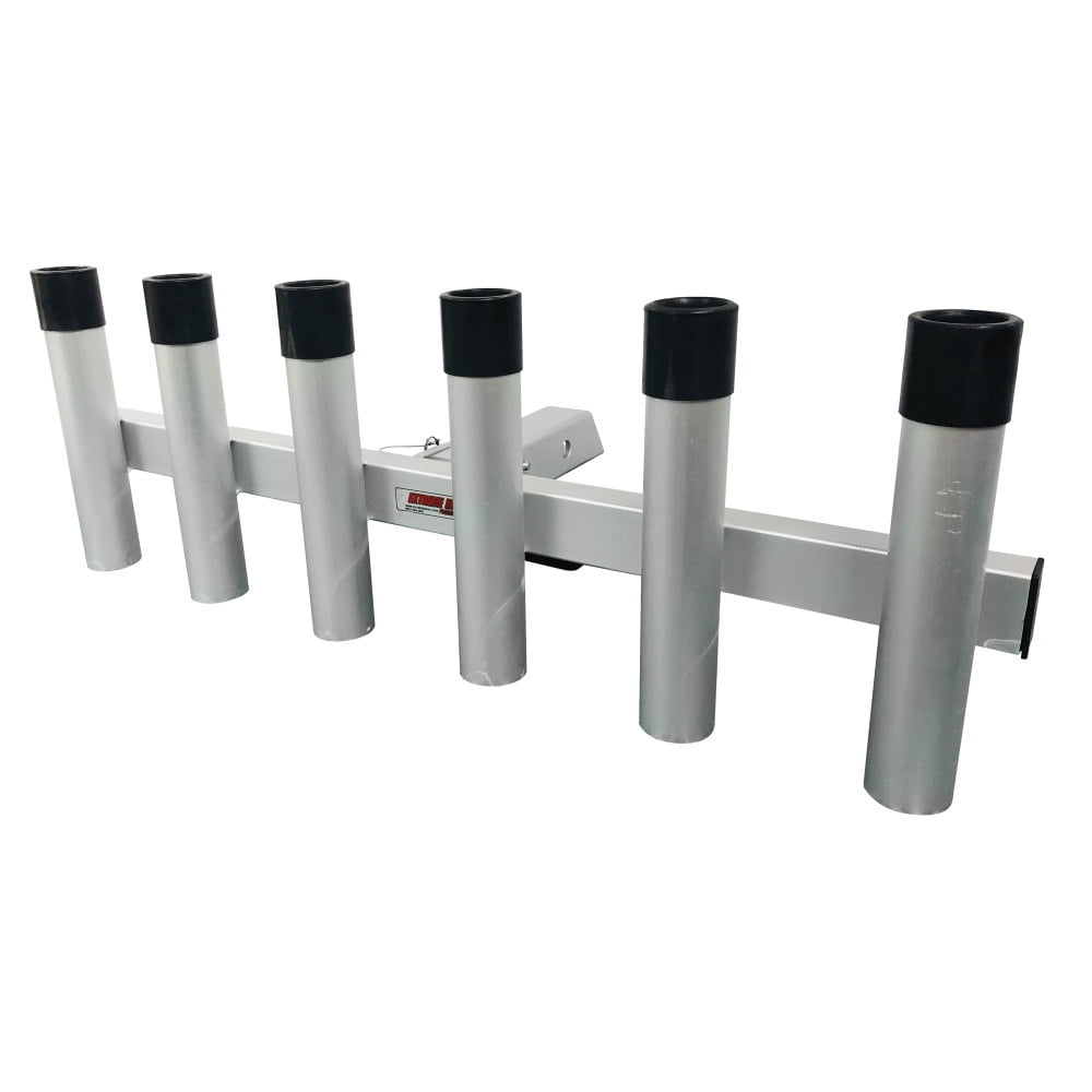 Extreme Max 3005.4275 Aluminum Pivoting Fishing Rod Holder for 2 Hitch  Receivers - 6-Rod Capacity 