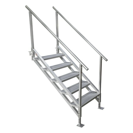 Extreme Max 3005.4333 Jumbo-Tread Universal Mount Dock Stairs with Railing - 5-Step