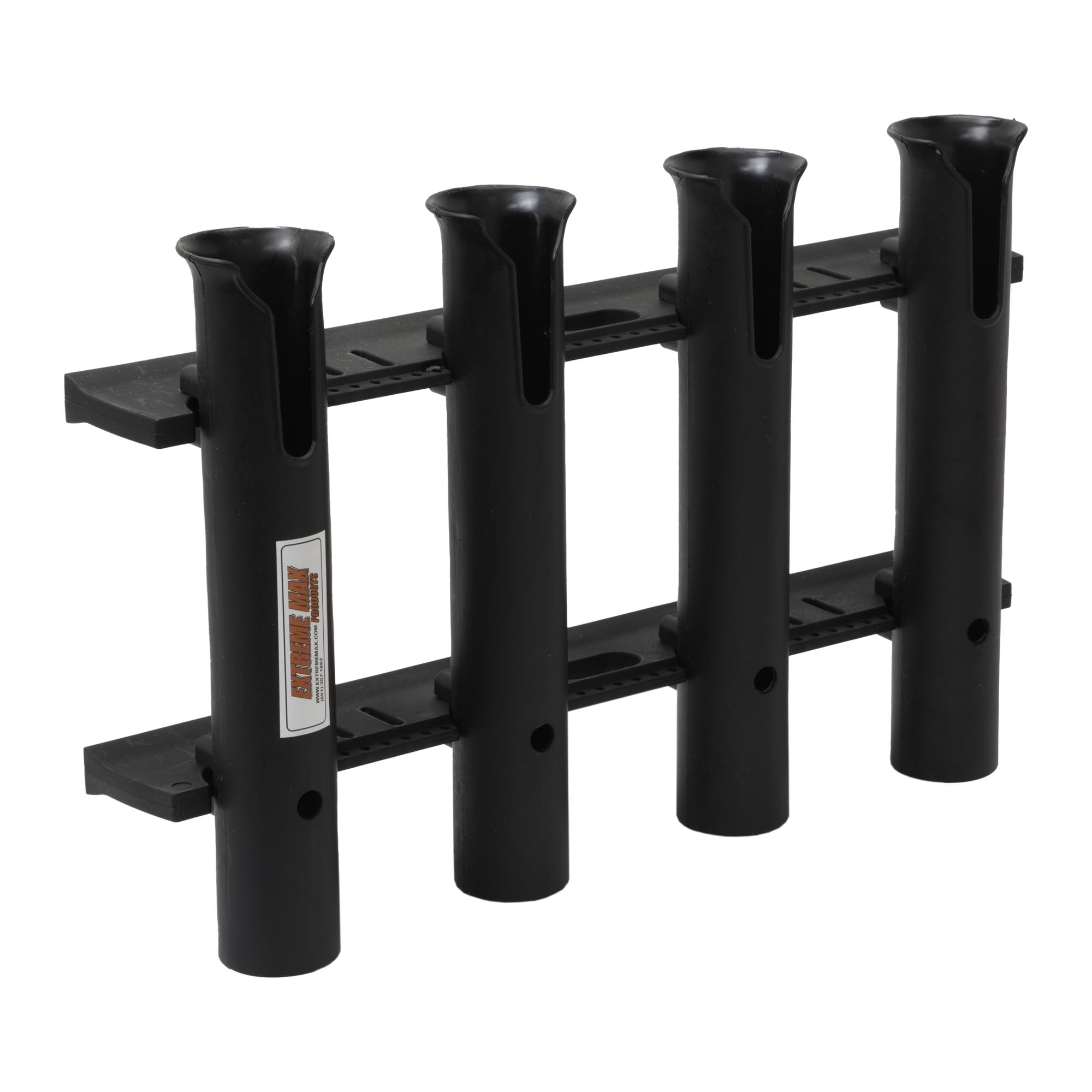 Extreme Max 3005.5641 Wall-Mount Poly Fishing Rod Holder - 4-Rod, Black
