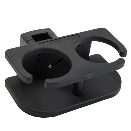 Extreme Max 3005.5695 Adjustable 2-Drink Mug Cup & Can Holder for Horizontal and Vertical Square Pontoon Rails - Black