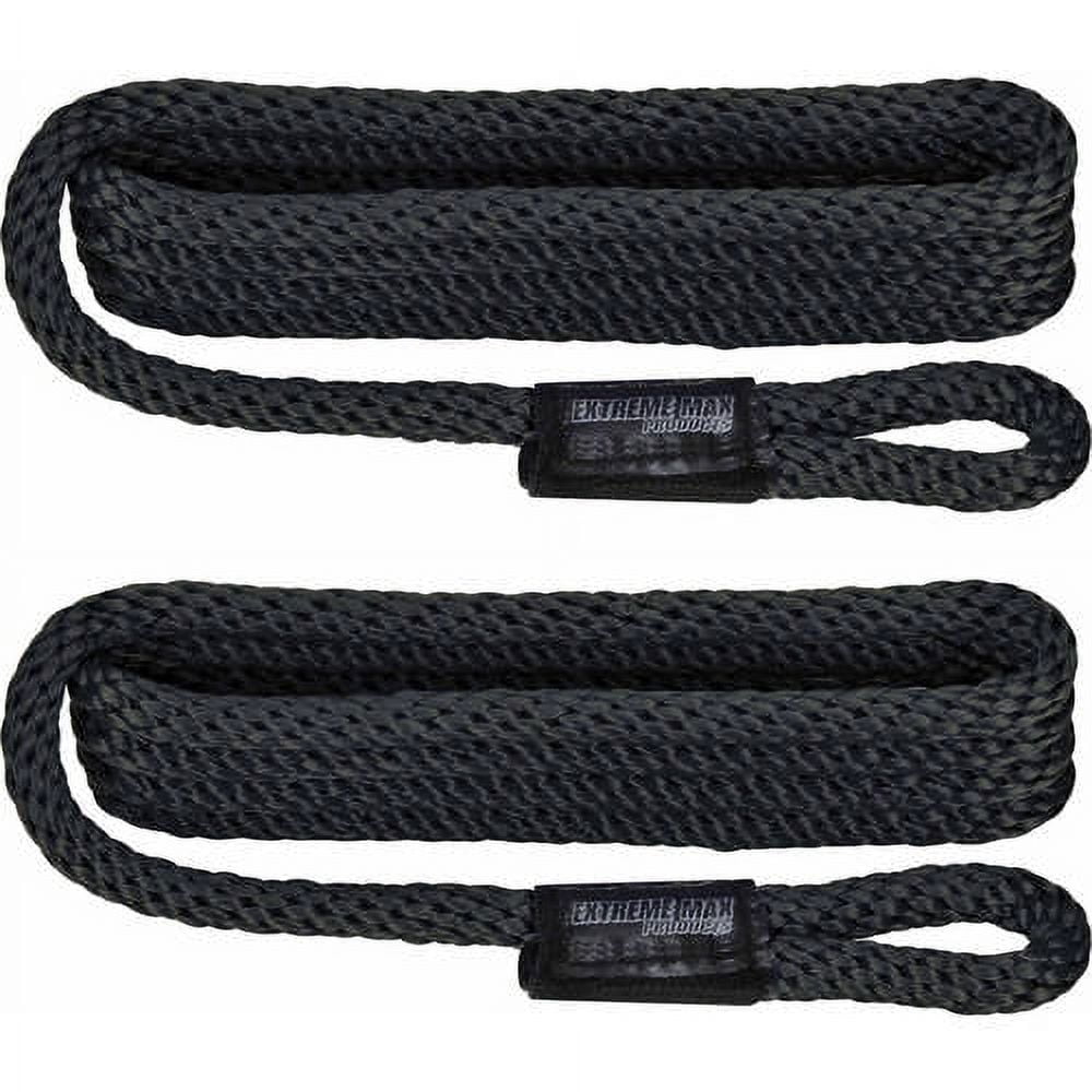 Extreme Max 3006.2153 BoatTector Solid Braid MFP Fender Line - Black, Pair