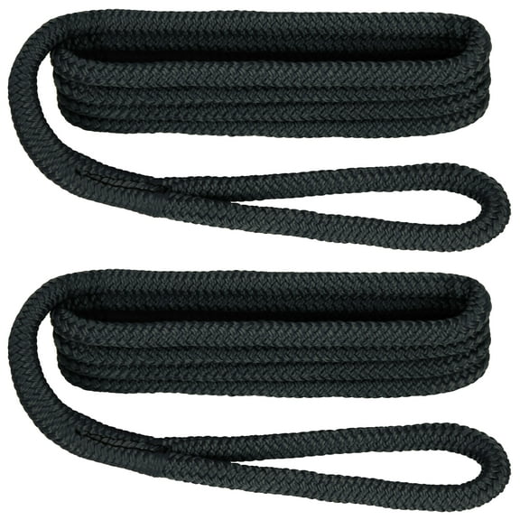 Extreme Max 3006.2168 BoatTector Solid Braid Nylon Fender Line - Black, Pair