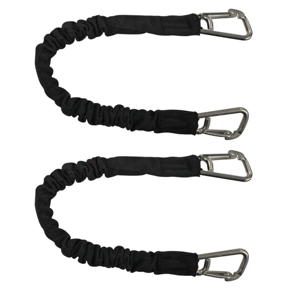 Extreme Max 3006.2367 BoatTector High-Strength Line Snubber & Storage Bungee, Value 2-Pack - 12" with Compact Hooks, Black