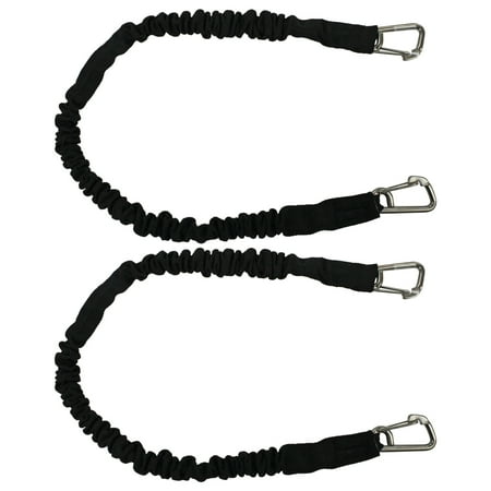 Extreme Max 3006.2373 BoatTector High-Strength Line Snubber & Storage Bungee, Value 2-Pack - 24" with Compact Hooks, Black