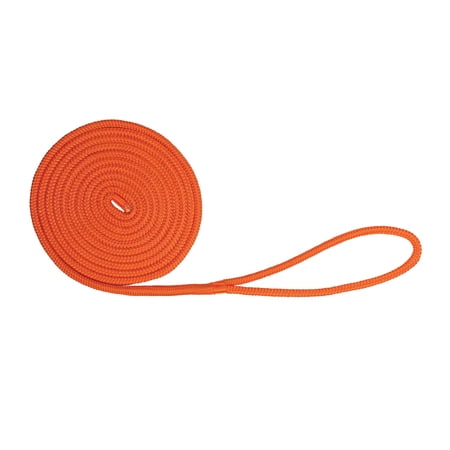 Extreme Max 3006.2457 BoatTector Double Braid Nylon Dock Line - 1/2" x 20', Neon Orange