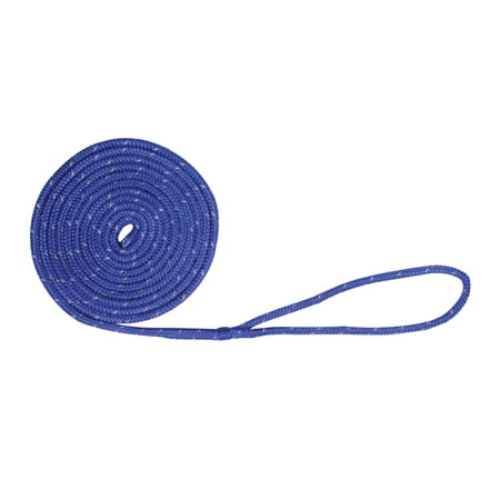Extreme Max 3006.2466 BoatTector Double Braid Nylon Dock Line - 3/8" x 15', Blue w/ Reflective Tracer