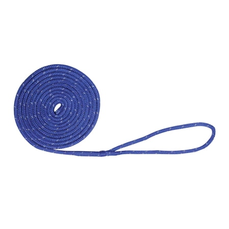 Extreme Max 3006.2478 BoatTector Double Braid Nylon Dock Line - 1/2" x 15', Blue w/ Reflective Tracer