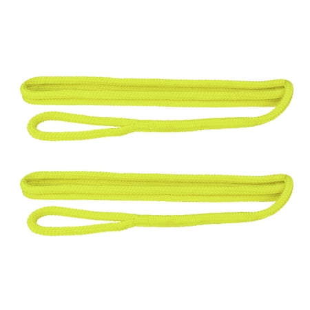 Extreme Max 3006.2599 BoatTector 3/8" x 6' Premium Double Braid Nylon Fender Line - Pair, Neon Yellow