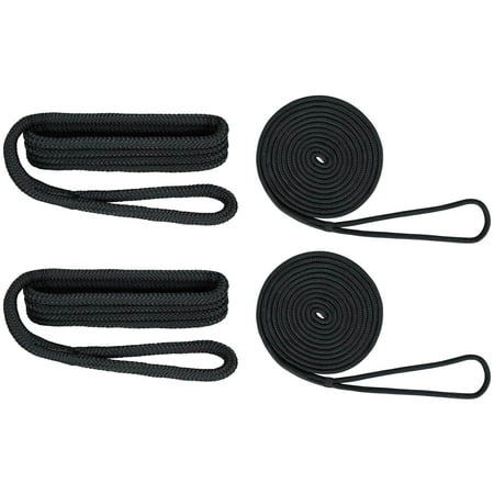 Extreme Max 3006.2689 BoatTector Premium Double Braid Nylon Dockside Rope Value Pack - 3/8", Black
