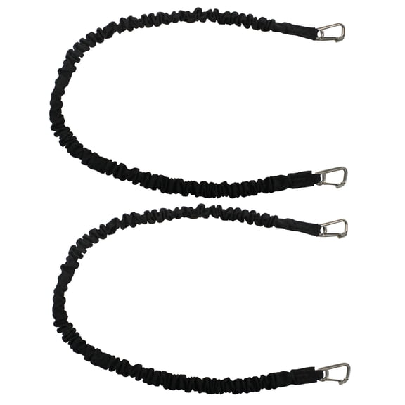Extreme Max 3006.2771 BoatTector High-Strength Line Snubber & Storage Bungee, Value 2-Pack - 48" with Compact Hooks, Black