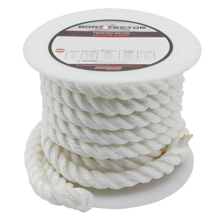 Extreme Max 3006.2837 BoatTector Twisted Nylon Dock Line - 3/4" x 30' White