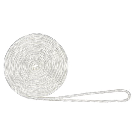 Extreme Max 3006.2924 BoatTector Double Braid Nylon Dock Line - 3/8" x 15', White