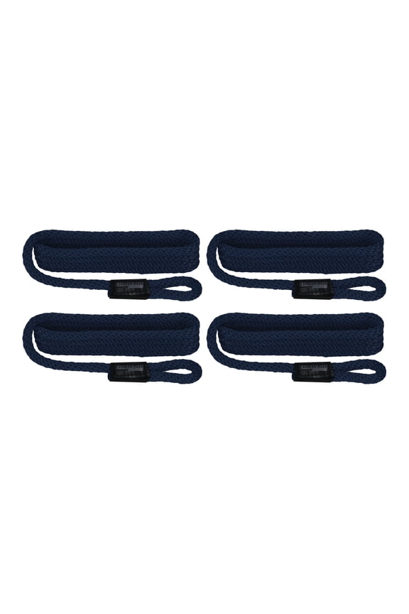 3006.3002 BoatTector Solid Braid MFP Dock Line Value 4-Pack - 1/2" x 20', Royal Blue