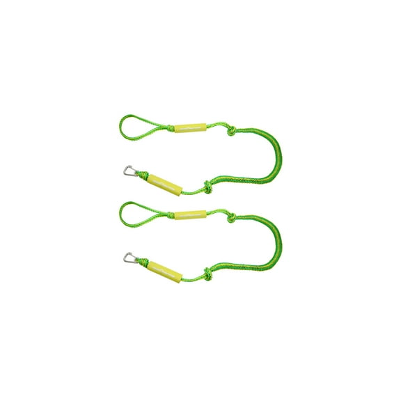Extreme Max 3006.3108 BoatTector PWC Bungee Dock Line Value 2-Pack - 5', Green/Yellow