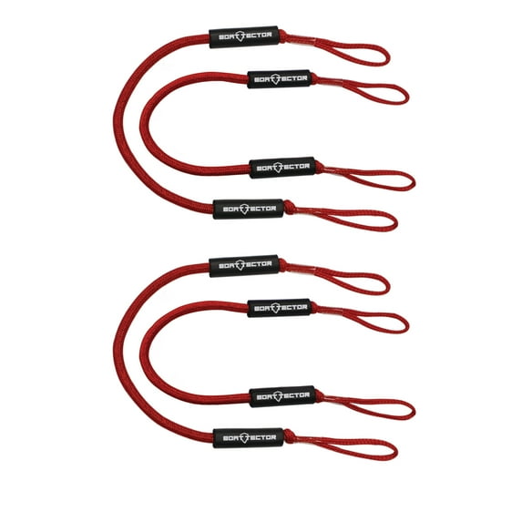 Extreme Max 3006.3228 BoatTector Bungee Dock Line Value 4-Pack - 4', Red