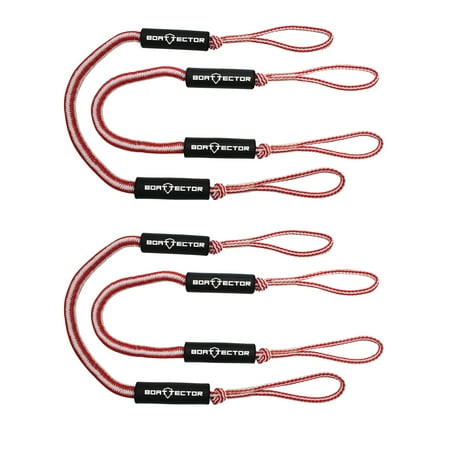 Extreme Max 3006.3239 BoatTector Bungee Dock Line Value 4-Pack - 4', Red/White