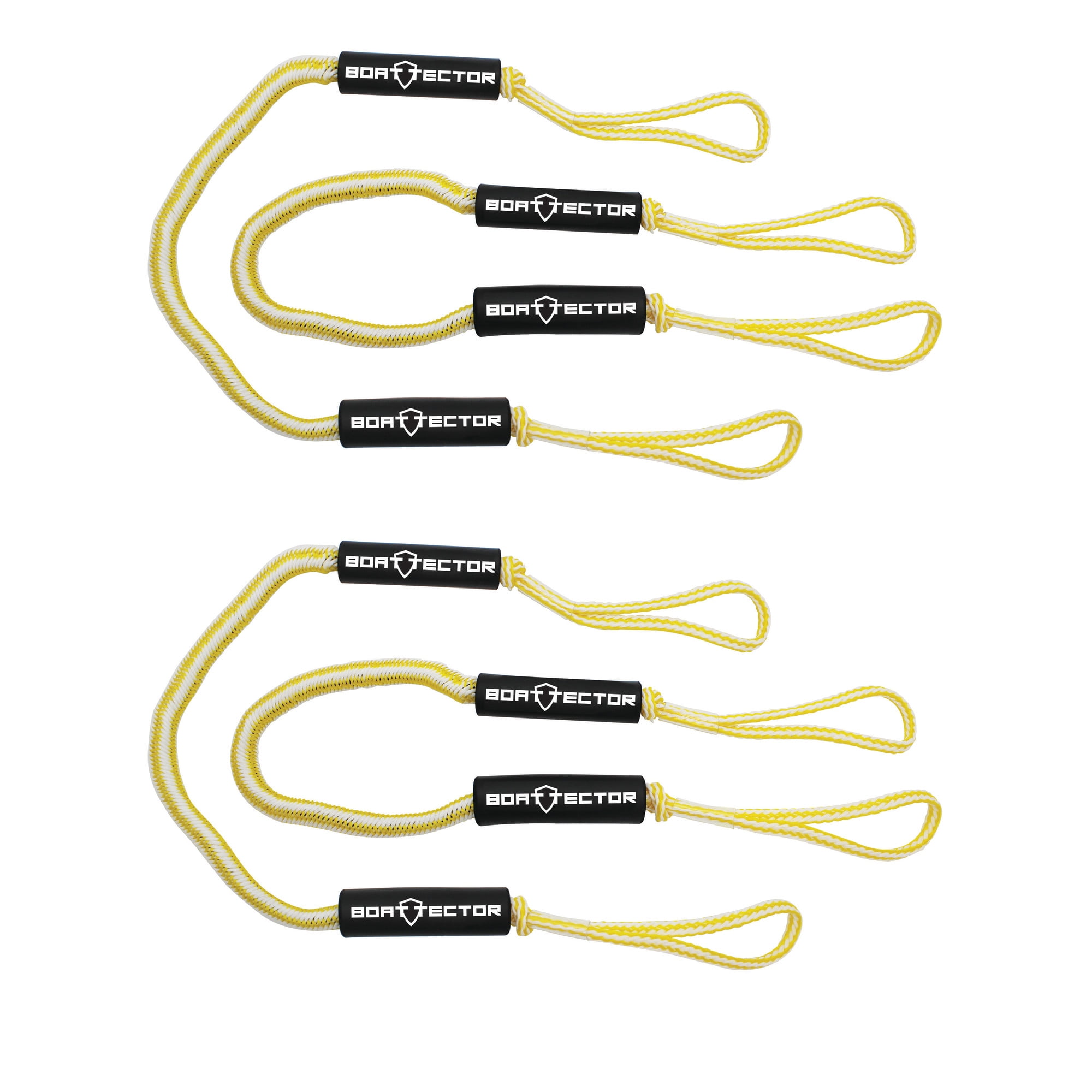 Extreme Max 3006.3263 BoatTector Bungee Dock Line Value 4-Pack - 5', Yellow/White